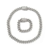 Hip Hop 18MM Hommes Full Iced Out Strass Chaîne Cubaine CZ Bling Rappeur Colliers Bijoux