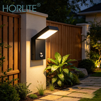 Applique murale extérieure moderne et élégante en forme de L avec détecteur de mouvement IP65, lampe LED pour porche, villa, porte d'entrée, jardin