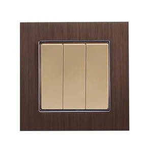 Honyar High Quality EU Standard 10A Vintage Brown Gold Metal Light Switch