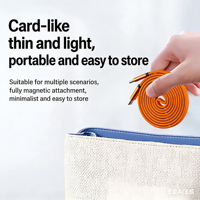 Kabel Pengisian Daya Cepat PD Tipe-C Ganda Magnetik 240W, Logo Kustom, Kabel Pengisian Daya USB-C Pipih