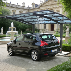 Auvent de carport en polycarbonate transparent et aluminium, <span class=keywords><strong>abri</strong></span> extérieur imperméable pour la stationnement de voitures et les patios de maisons modernes - Product Image 6