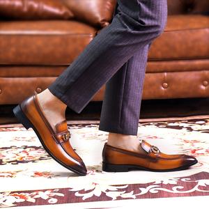 Zapatos de Vestir de Cuero Genuino para Hombre, con Cordones, Punta Cerrada, Impermeables, Transpirables, con Diseño Graffiti, para Oficina y Carrera Profesional, Novedad 2026 - Product Image 4