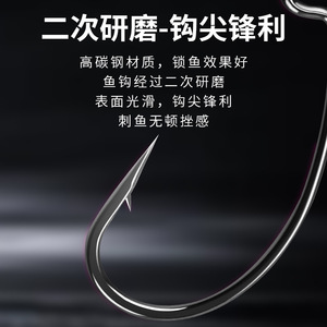 เบ็ดตกปลาแบบ Wide Web Crank Hook 9003 เหล็กกล้าคาร์บอนสูง ปลายแหลมคม สำหรับตกปลาแบส ปลาเทราต์ ปลาคาร์พ - Product Image 3