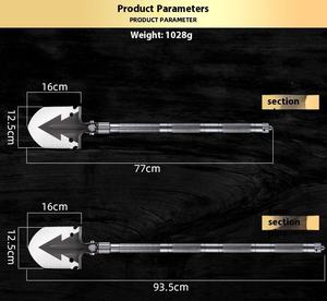 Mini Folding Survival Shovel <b>Saw</b> Edge Tactical Design 8in Blade Black <b>Plastic</b> Handle Portable Outdoor Gear Warranty Included - Product Image 5