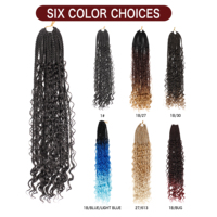 Tresses Boho Rivière Locs Tressage Faux Locs Bouclés Crochet Cheveux Déesse Rivière Bohème Boho Boîte Tresse Synthétique Faux locs