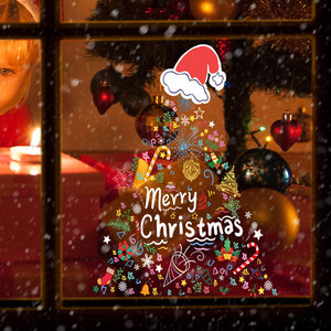 Siheny phim hoạt hình Cây giáng sinh dán cửa sổ tĩnh điện PVC kính trang trí cho cửa hàng cửa sổ bố trí cho cửa hàng Quà Tặng - Product Image 1