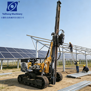 Foreuse rotative hydraulique sur chenilles à haute efficacité pour le montage rapide de panneaux photovoltaïques au sol - Product Image 6