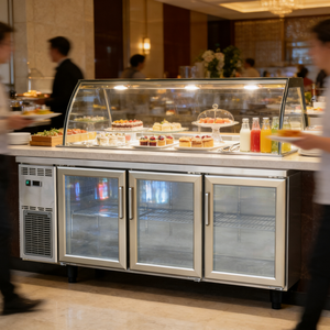 Congelador <span class=keywords><strong>Bajo</strong></span> <span class=keywords><strong>Encimera</strong></span> de Tres Puertas y Gran Capacidad, Refrigerador Comercial Duradero, Resistente a la Corrosión y de Alta Calidad - Product Image 4