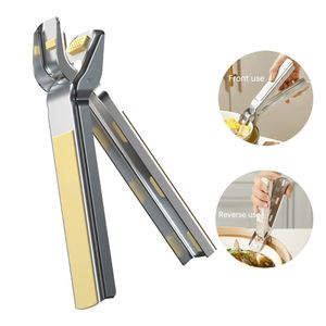 Stainless Steel Silicone Gripper Holder Tongs Moving Air Fryer Microwave Food Out Hot Dish Plate Bowls Pizza Pan <b>Clips</b> - Product Image 3