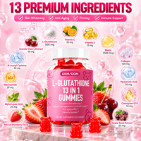 OEM ODM Gummies de beauté au glutathion 13-en-1, 60 unités, formule personnalisée, fournisseur en gros de suppléments
