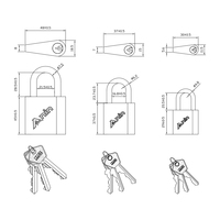 Cadenas en laiton durables avec 3 clés en laiton, tailles 30mm/40mm/50mm, cadenas de sécurité à roulement à billes pour casier de gym, boîte à outils, armoire