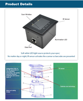 Lecteur de codes-barres 2D Rakinda pour contrôle d'accès par code QR, lecteur de codes-barres 1D pour distributeurs automatiques, scanner de codes-barres fixe industriel