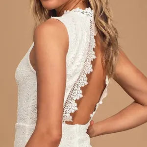 Vestido corto femenino de encaje con flores para verano, minivestido sexy personalizado para mujer, a la moda, para fiesta, cóctel, de lujo, color blanco, crochet, ghana