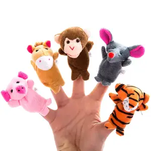 Story Time Finger Puppets Set - Cloth Puppets with 14 Animals Plus 6 People Family Members