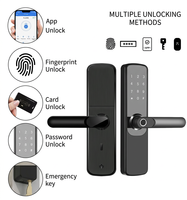 Poignée de porte intelligente Wifi Tuya, serrure à empreintes digitales, serrure électronique à mot de passe, serrure de porte intelligente TTlock pour appartement et maison