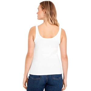 Débardeur blanc pour femme de qualité supérieure, coupe ajustée, 100% coton, respirant, séchage rapide, vêtements de sport décontractés, débardeurs personnalisés pour femme - Product Image 2
