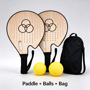 <span class=keywords><strong>Raquette</strong></span> de beach tennis en bois personnalisée en gros, 7 plis de bois de peuplier, 10 mm, légère - Product Image 6