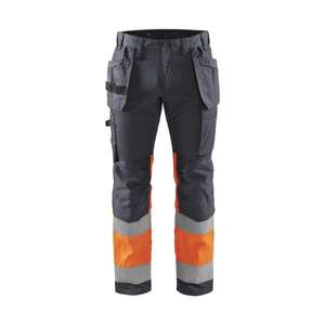 BLAKLADER - 155818119653D112 Pantalón de alta visibilidad con elástico Gris medio/naranja-EAN 7330509767740 ROPA DE TRABAJO DE LA HI-VIS - Product Image 1