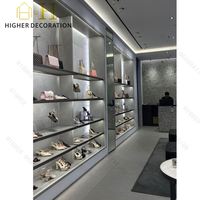 Étagère de présentation de chaussures multicouche personnalisée, ensemble de meubles de présentation de chaussures commerciales, étagère murale à vendre