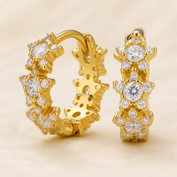 Boucles d'oreilles Huggie Muweike en argent sterling 925 vermeil avec zircon, forme étoile à cinq branches géométrique, pour femmes, bijoux fins