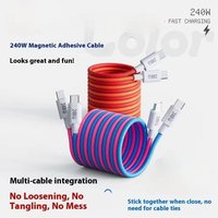 Cable de Carga Rápida Magnético Trenzado USB-C a USB-C PD 3.1 de 240W para Teléfono, Tableta y Portátil OEM