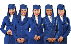 Haute qualité bleu marine veste + pantalon hôtesse de l'air Costume personnalisé cabine équipage <span class=keywords><strong>Saudi</strong></span> Arabian <span class=keywords><strong>Airlines</strong></span> uniforme - Product Image 5