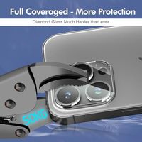 Verre trempé pour iPhone 16 15 14 13 Pro Max Plus Mini protecteur d'objectif de caméra cercle noir couvercle de Film de protection d'objectif