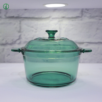 Four hollandais rond d'usine en vente en gros Casserole en verre borosilicate coloré Ustensiles de cuisine durables