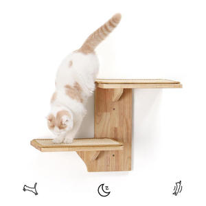 Mèo Tường Kệ 2 Nền Tảng Mèo Con Tường Đồ Nội Thất Hình Dạng Cây Treo Tường Kệ Nổi Với Salu Mat Rắn Cao Su Mèo Perch - Product Image 5