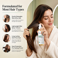 Sérum capillaire en spray à l'huile d'argan marocaine biologique végane, marque privée OEM, soin thermoprotecteur, brillance longue durée, formule personnalisée disponible