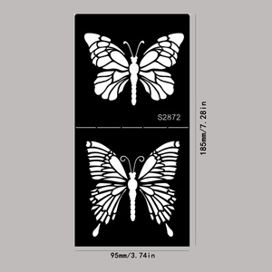 En stock – <span class=keywords><strong>Pochoir</strong></span> autocollant <span class=keywords><strong>papillon</strong></span> en PVC réutilisable <span class=keywords><strong>pour</strong></span> tatouage temporaire, idéal <span class=keywords><strong>pour</strong></span> la <span class=keywords><strong>peinture</strong></span> artistique sur mains, pieds et corps, résistant à l'eau, <span class=keywords><strong>pour</strong></span> femmes - Product Image 2