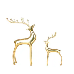 Düğün hediyesi lüks altın kristal bakır geyik gösterisi adet iç dekorasyon Modern İskandinav masa altın ev dekor aksesuarları