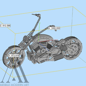 Decoración personalizada para interiores y exteriores Cool Future Technology Modern Metal Crafts Gold Silver Motocicleta Escultura de acero inoxidable - Product Image 2