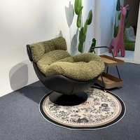 Fauteuil de détente pivotant en tissu doux avec base ronde, fauteuil simple rotatif pour la détente intérieure 1038