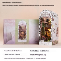 Modèle en bois à assembler, cadeau, puzzle tridimensionnel fait main, maison de jardin, support de livre, cabane DIY pour les 14 ans et plus