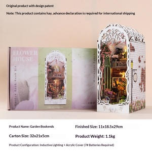 Rompecabezas 3D <span class=keywords><strong>de</strong></span> madera <span class=keywords><strong>para</strong></span> armar, modelo <span class=keywords><strong>de</strong></span> casa <span class=keywords><strong>de</strong></span> jardín hecha a mano, soporte <span class=keywords><strong>para</strong></span> libros con sensor, cabaña DIY, regalo <span class=keywords><strong>para</strong></span> mayores <span class=keywords><strong>de</strong></span> 14 años - Product Image 5