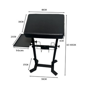 Mesa de Trabajo para Tatuajes, Estructura en I, Doble Barra Ajustable con Bandeja, 52x38x14.5cm, Negra, para Artistas del Tatuaje - Product Image 3