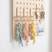 Porte-clés Coquillage de Plage d'Été, Breloque de Sac Cœur en Corde Tressée avec Perles, Pendentif Océan, Cadeau Femme, Vente en Gros