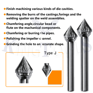Fraise à sertir Type J SJ 60 en carbure de tungstène 100 % fritté, queue de 1/4 po, compatible <span class=keywords><strong>Dremel</strong></span> pour applications de visserie du bois - Product Image 3