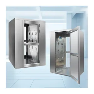 אישור CE שני אדם GMP סטנדרטי אוטומטי שלובים אוויר מקלחת לחדר נקי נירוסטה אוויר מקלחת חדר
