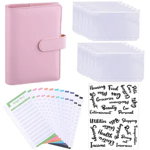 PU Leather Notebook A6 Budget Binder Planner Organizer with Cash Envelopes Budget Sheet Set for Wholesale