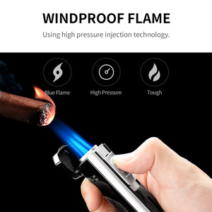 CIGARLOONG Portátil Windproof Chama Ajustável Durável Charuto Tocha Isqueiro com Zinco Liga Corpo e Gift Box - Product Image 2