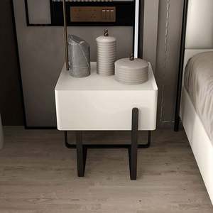 Nouvelle table de <span class=keywords><strong>chevet</strong></span> design nordique créatif, lumière de <span class=keywords><strong>chevet</strong></span> de luxe pour hôtel, table de <span class=keywords><strong>chevet</strong></span> avec tiroir et pieds en métal - Product Image 2