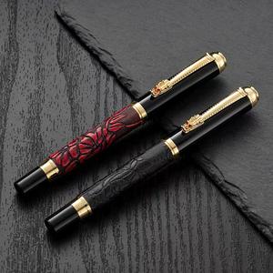 Altın ejderha klip heykel çeşme su mürekkep kalem iş ofis malzemeleri ile marka düğün iş için yazma hediye kalem - Product Image 2