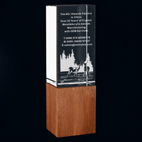 HyperCrafts Récompense en cristal gravé imprimé UV personnalisé Réunion annuelle Entreprise Trophée en cristal étoile en métal pour cadeaux d'affaires