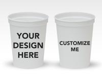 Gobelets de stade personnalisés réutilisables en plastique 12/16 oz pour mariages, avec logo