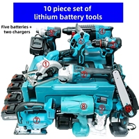 Ensemble d'outils sans fil à batterie au lithium 10 pièces, très vendu, comprenant 4 batteries, pour réparation
