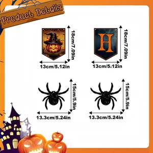 DB Halloween Hanging <b>Banner</b> Spider Garland with Trick Treat Sign Happy Halloween Paper <b>Banner</b> in Letter Shape for Decorations - Product Image 2