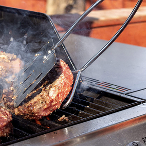 Pinces de cuisine en acier inoxydable-Pinces à steak robustes et résistantes à la chaleur avec <span class=keywords><strong>pince</strong></span> à aliments à long manche pour barbecue - Product Image 6