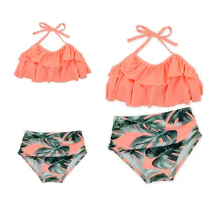 Desain Baru Pakaian Renang Pantai Anak-anak Seksi Halter Seksi Dua Potong Bikini